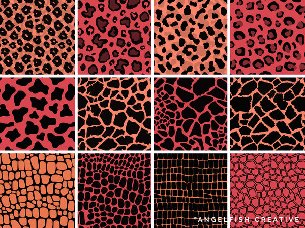 Animal Print Patterns Brush Set for Procreate | 36 animal hide, leopard, skin, stripe, scale & fur brushes, patterns page 2