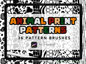 Animal Print Patterns Brush Set, Procreate Brush Pack, title art
