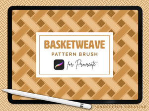 Basketweave Brush for Procreate | seamless weaving woven repeating pattern brush, title