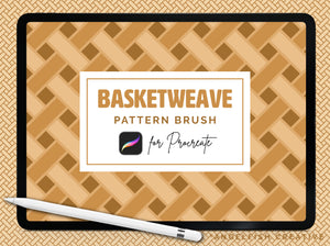 Basketweave Brush for Procreate | seamless weaving woven repeating pattern brush, title page