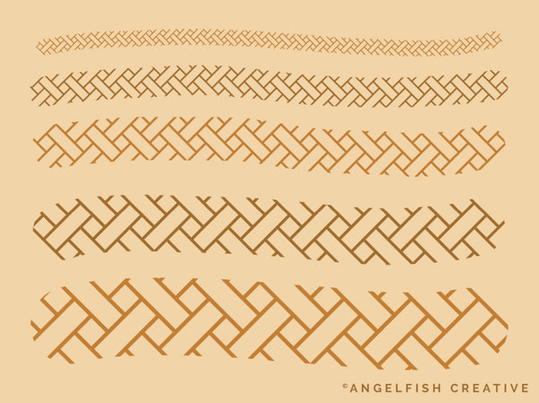 Basketweave Brush for Procreate | seamless weaving woven repeating pattern brush, brush draw in different sizes