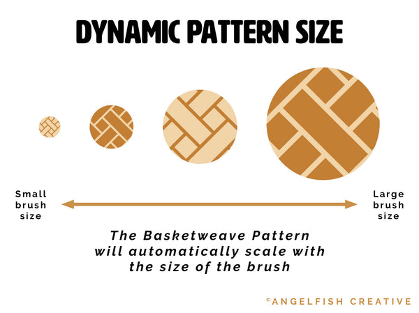 Basketweave Brush for Procreate | seamless weaving woven repeating pattern brush, dynamic pattern size
