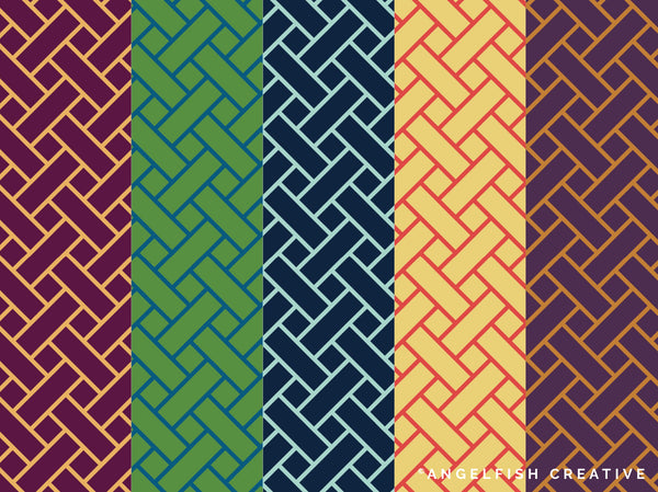 Basketweave Brush for Procreate | seamless weaving woven repeating pattern brush, pattern in different colours