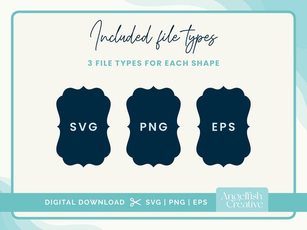 Bracket Scallop Invitation SVG Bundle - Cricut Cutting Files, included files types SVG, PNG, EPS