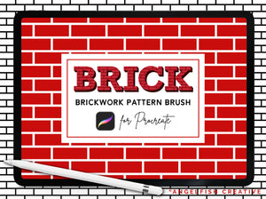 Brick Brush for Procreate | Seamless House Brickwork Subway Tile Pattern Brush, title page