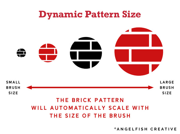 Brick Brush for Procreate | Seamless House Brickwork Subway Tile Pattern Brush, dynamic pattern size