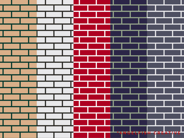 Brick Brush for Procreate | Seamless House Brickwork Subway Tile Pattern Brush, brickwork pattern in different colours