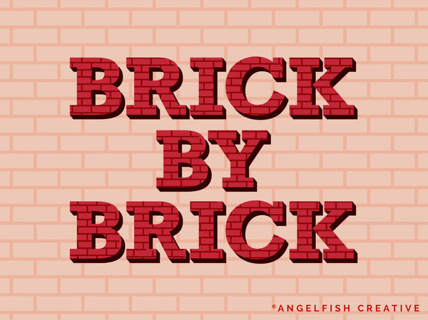 Brick Brush for Procreate | Seamless House Brickwork Subway Tile Pattern Brush, brick by brick lettering