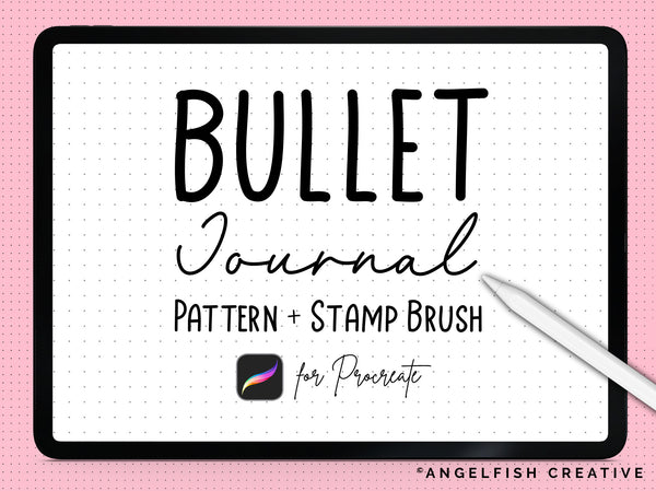 Bullet Journal Stamp & Pattern Brush for Procreate | Seamless Grid Dot Brushes, title page
