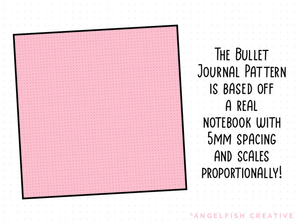 Bullet Journal Stamp & Pattern Brush for Procreate | Seamless Grid Dot Brushes, pattern scales proportionally