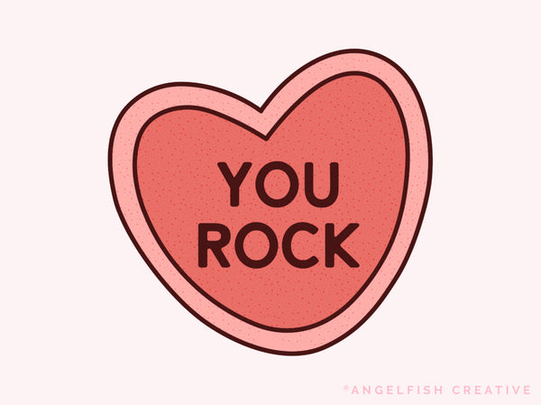 Candy Heart Drawing Kit Brush Set for Procreate | Valentine's Day Conversation Heart Creator, you rock