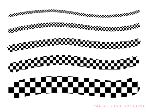 Checker Pattern Brush for Procreate, seamless square tile, brush sizes
