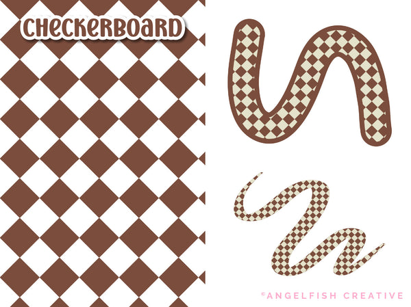 Checker Pattern Brush for Procreate, seamless square tile, checkerboard brush