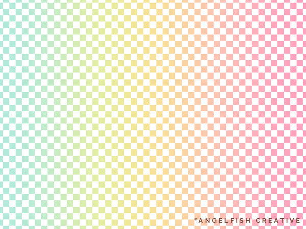 Checker Pattern Brush for Procreate, seamless square tile, rainbow checker