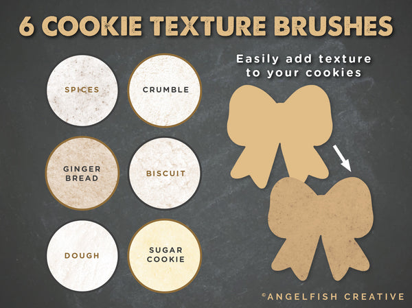 Cookie Creator Brush Set for Procreate: Gingerbread Honey Biscuit Icing Stamps, cookie texture brushes
