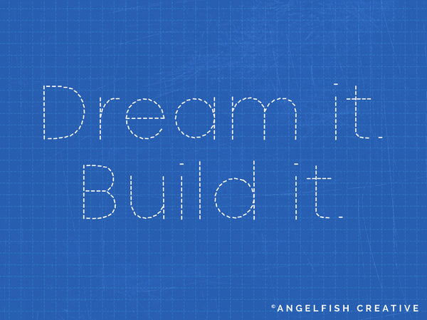 Dash Brush for Procreate: 5 dashed line brushes, dream it build it text design