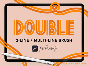Double Brush for Procreate | 2 Line Multi-line Monoline Brush, title
