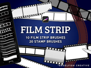 Film Strip Brush Set for Procreate | Photo Picture Strips Frame stamps brushes, title