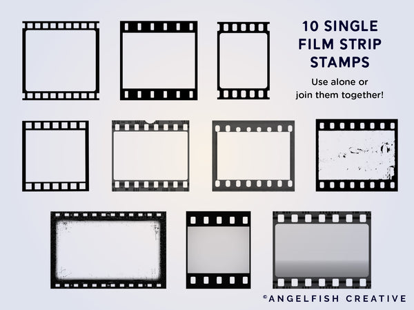 Film Strip Brush Set for Procreate | Photo Picture Strips Frame stamps brushes, single stamps
