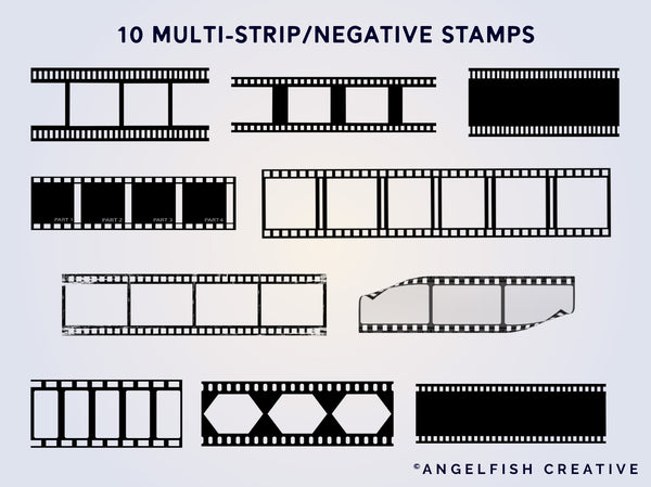 Film Strip Brush Set for Procreate | Photo Picture Strips Frame stamps brushes, multi stamps