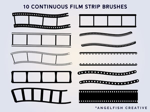 Film Strip Brush Set for Procreate | Photo Picture Strips Frame stamps brushes, continuous film strip brushes