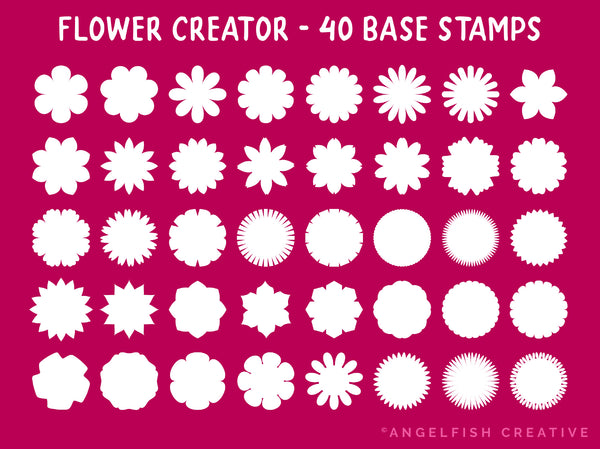 Flower Creator Brush Set for Procreate: botanical floral stamps, base stamps