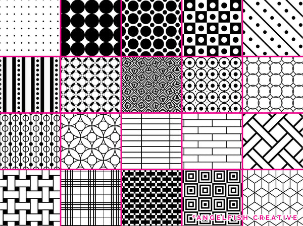 Geometric Patterns Procreate Brush Set | 100 Seamless Print Design Brushes, pattern page 1