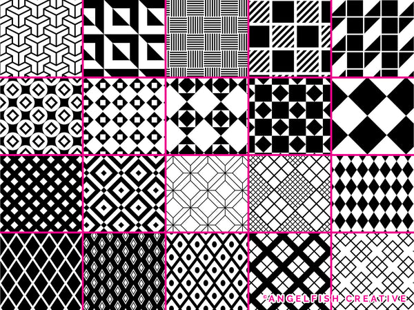 Geometric Patterns Procreate Brush Set | 100 Seamless Print Design Brushes, pattern page 2