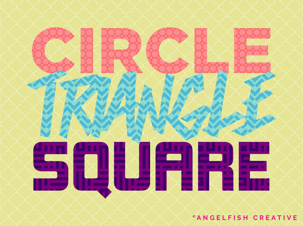 Geometric Patterns Procreate Brush Set | 100 Seamless Print Design Brushes, circle triangle square lettering