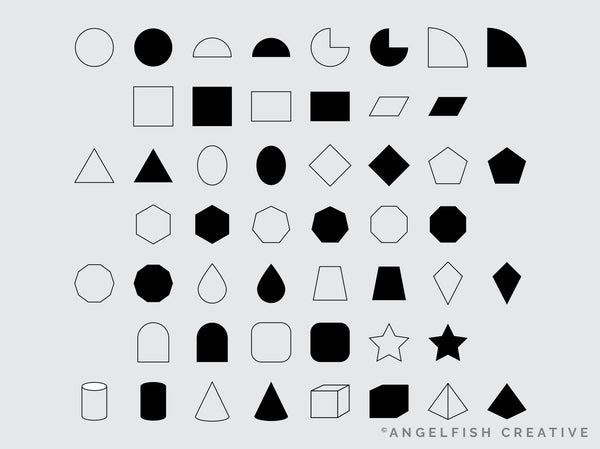 Geometric Shapes Procreate Brush Set | 50 Shape Stamp Brushes, stamp shapes