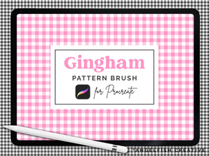Gingham Brush for Procreate | Tablecloth Plaid Check Seamless Pattern Brush, title artwork