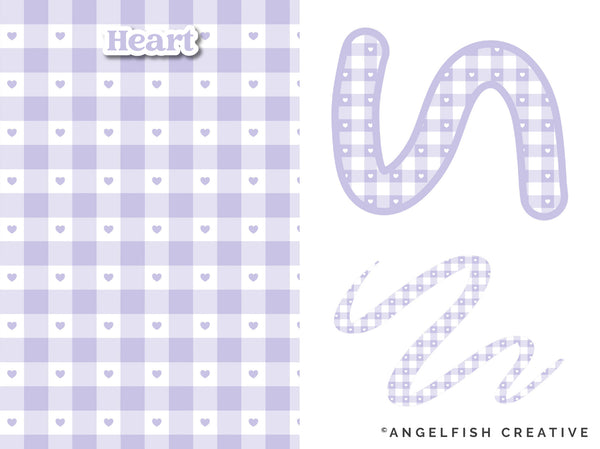 Gingham Pattern Brushes for Procreate: buffalo check seamless patterns, heart pattern brush styles