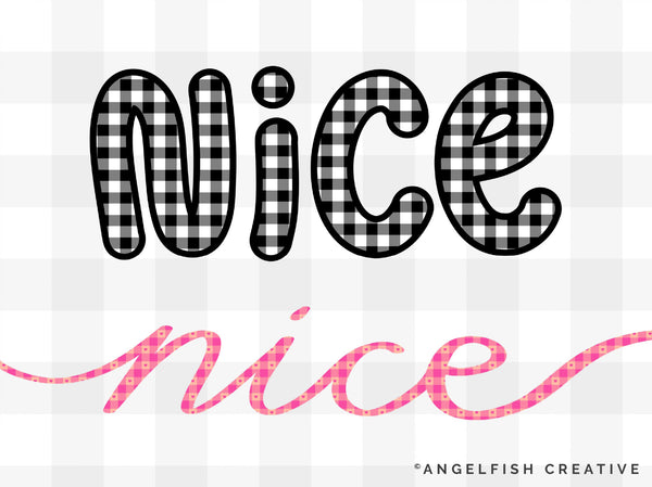 Gingham Pattern Brushes for Procreate: buffalo check seamless patterns, nice lettering