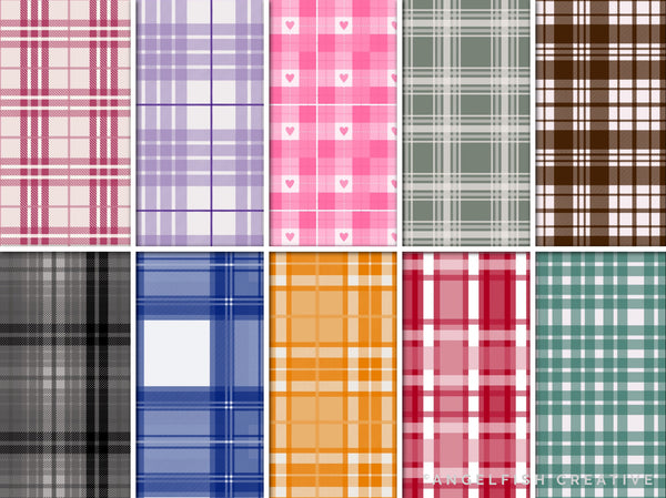 Gingham & Plaid Brush Set for Procreate | 50 Check Tarten Houndstooth Pattern Brushes, patterns page 4