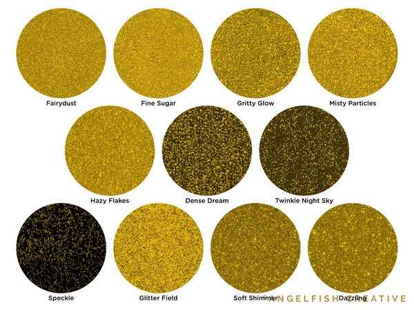 Glitter Paper Procreate Brush Set, 21 glittery texture brushes, paper swatches page 1