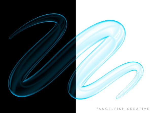 Glossy Bubbles Brush Set for Procreate: 50 Brushes, 3D transparent lettering, bubble on dark and light backgrounds