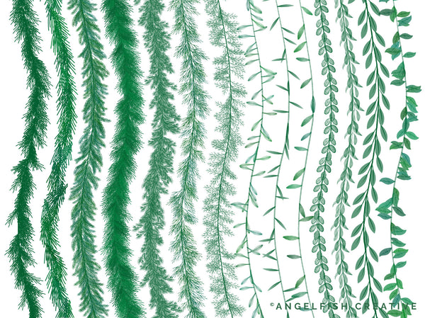 Greenery Wreath Procreate Brush Set, 80 Leaf Vine Brushes, brushes page 4