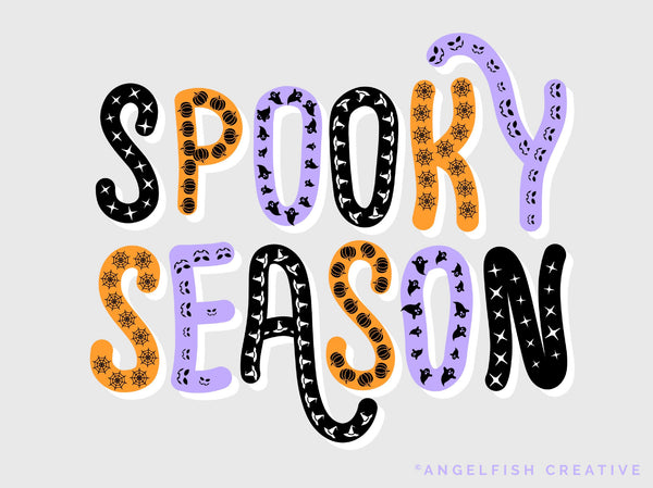 Halloween Border Brushes, Procreate Brush Set: 25 Spooky Line/Pattern Designs, spooky season design