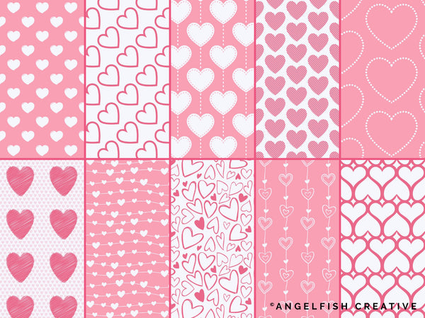 Heart Patterns Brush Set for Procreate | 50 Seamless Pattern Brushes, patterns page 4