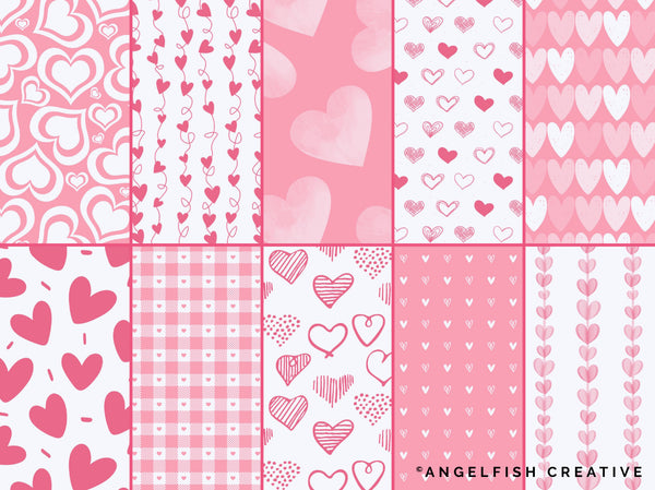 Heart Patterns Brush Set for Procreate | 50 Seamless Pattern Brushes, patterns page 5