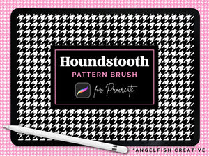 Houndstooth Brush for Procreate | Plaid Check Fabric Seamless Pattern Brush, title artwork