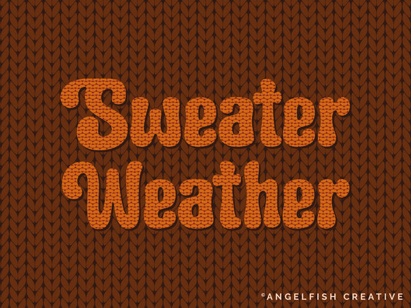 Knit & Purl Procreate Brush, knitting pattern brushes, sweater weather knitted textured lettering