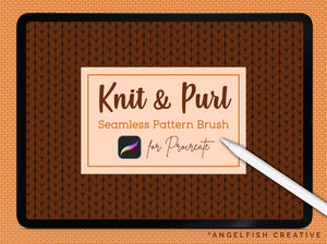 Knit & Purl Pattern Brush for Procreate | 2 Seamless Knitting Texture Brushes, title