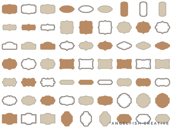 Vintage Label Frames, 180 Stamp Border Brushes for Procreate, designs page 2