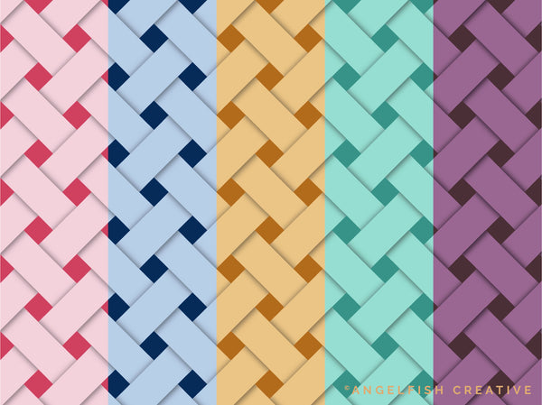 Lattice Pattern Procreate Brush Set | 8 Texture Brushes, square diamond weave, pattern in different colours