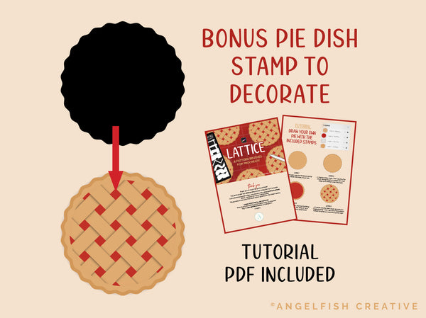 Lattice Pattern Procreate Brush Set | 8 Texture Brushes, square diamond weave, bonus pie dish