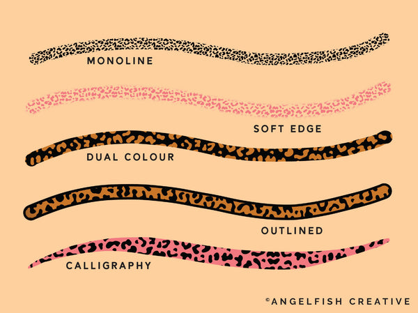 Leopard Brush Set for Procreate | 6 Animal Cheetah Print Pattern Lettering Brushes, brush styles