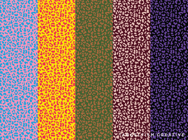 Leopard Brush Set for Procreate | 6 Animal Cheetah Print Pattern Lettering Brushes, pattern in different colours