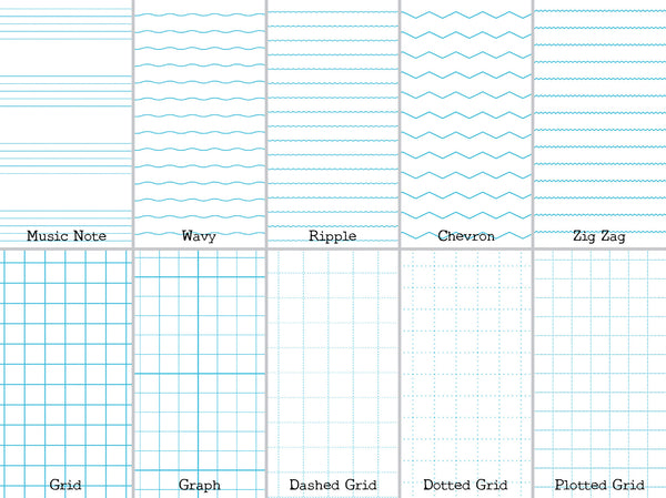 Lined Paper Procreate Brush Set - 40 Seamless Patterns, patterns page 2