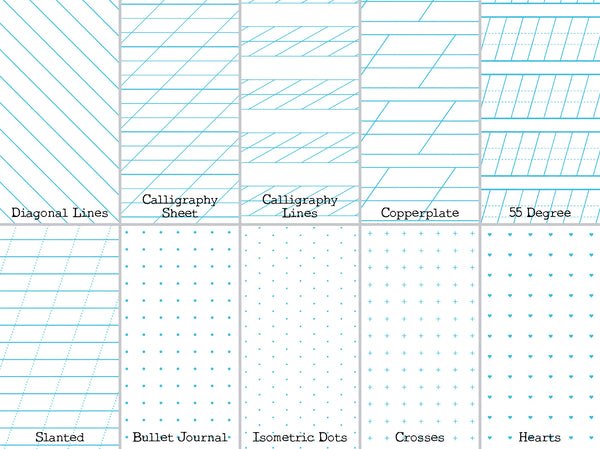 Lined Paper Procreate Brush Set - 40 Seamless Patterns, patterns page 4